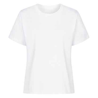 Black women's biker t-shirt with skull, "Got it – don't care" text and middle finger gesture