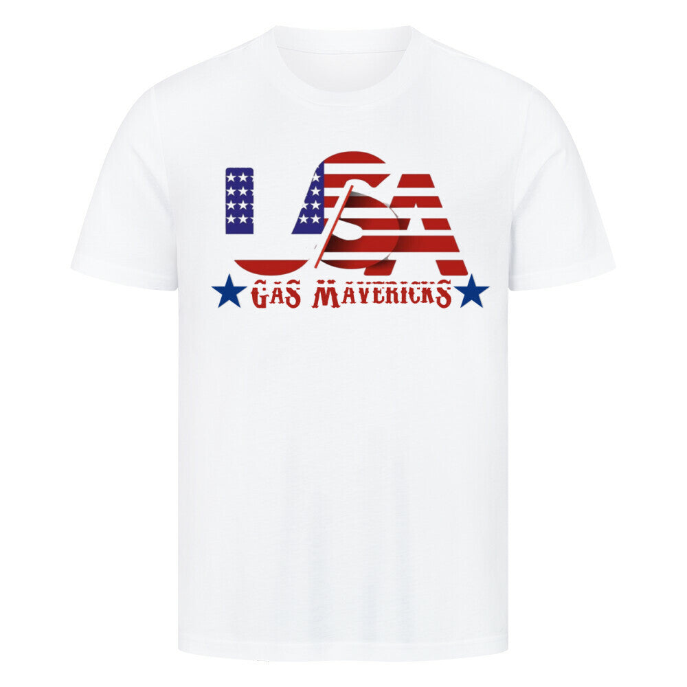 Biker t-shirt featuring Uncle Sam skull design with American flag – Patriotic motorcycle shirt for men